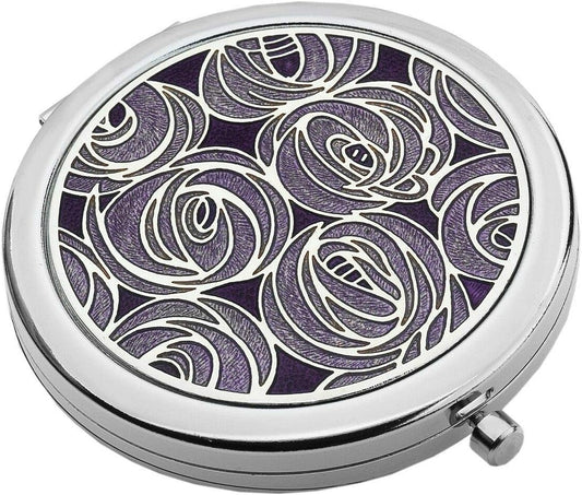 Compact Mirror Rennie Mackintosh Roses Design In Lilac Purple