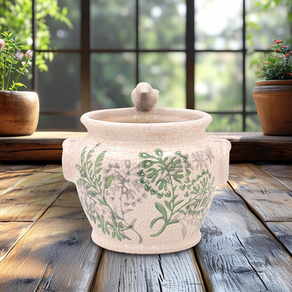 Song Bird Bowl Small Vintage Style Crackle Glaze Finish