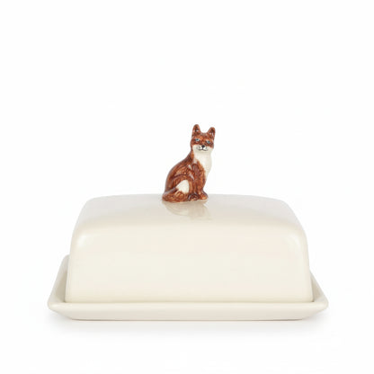 Fox Butter Dish Ceramic