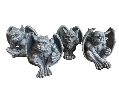 Gargoyle Set Of 4 Figures In Stone Effect Finish All Different Poses