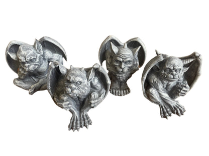 Gargoyle Set Of 4 Figures In Stone Effect Finish All Different Poses