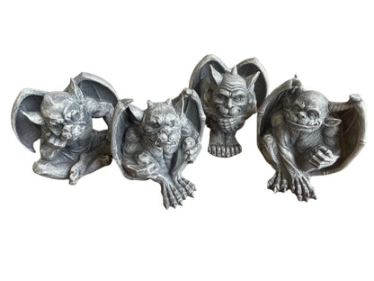 Gargoyle Set Of 4 Figures In Stone Effect Finish All Different Poses