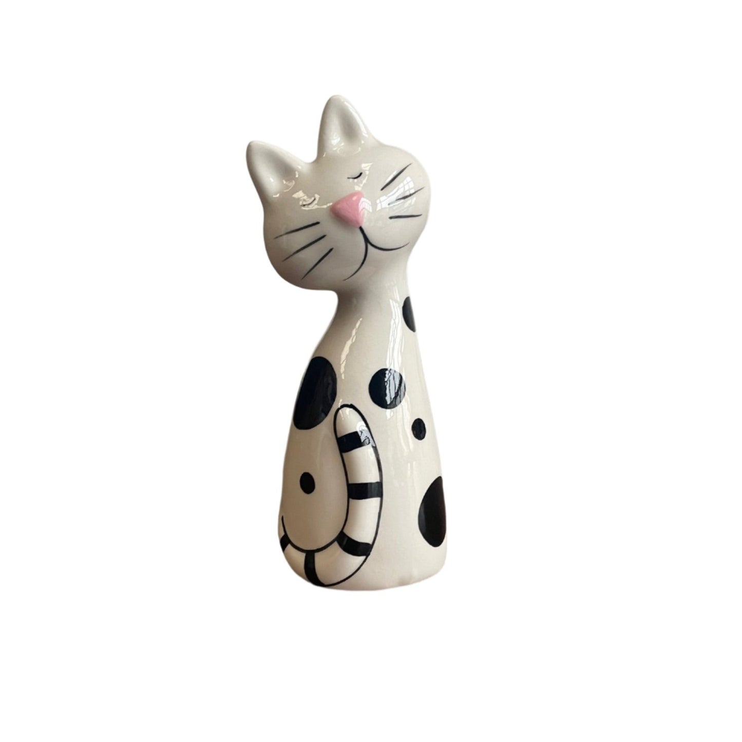 Ceramic Cat Salt & Pepper Pots Black & White Cats Fair Trade