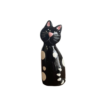 Ceramic Cat Salt & Pepper Pots Black & White Cats Fair Trade