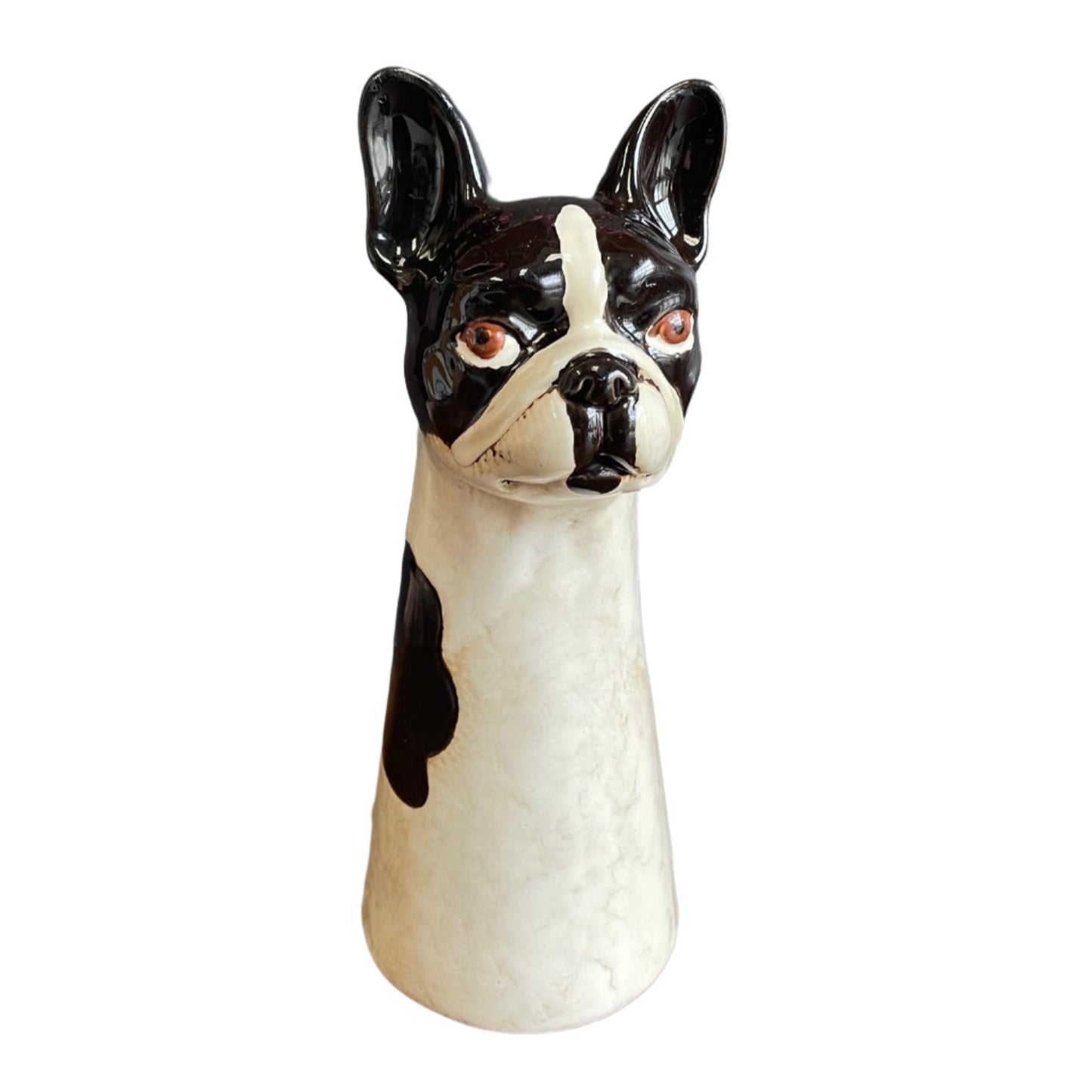 French Bulldog Ceramic Vase Village Pottery Top Dog Frenchie Hand Finished Vase