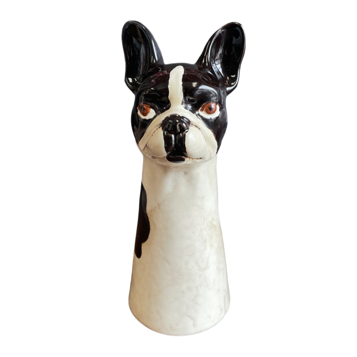 French Bulldog Ceramic Vase Village Pottery Top Dog Frenchie Hand Finished Vase