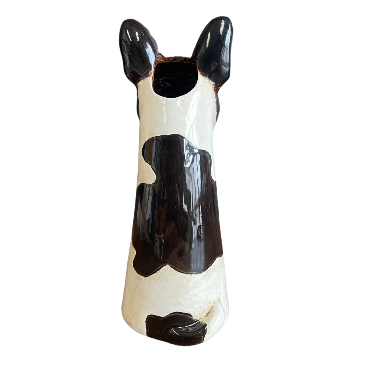 French Bulldog Ceramic Vase Village Pottery Top Dog Frenchie Hand Finished Vase