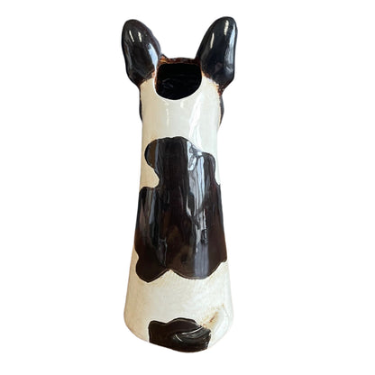 French Bulldog Ceramic Vase Village Pottery Top Dog Frenchie Hand Finished Vase