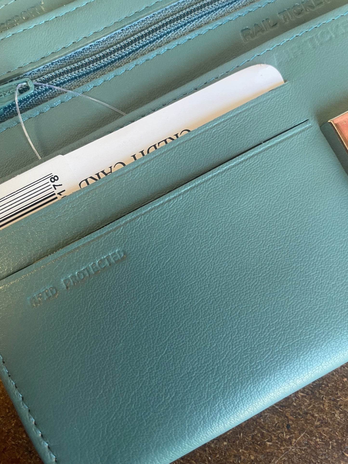 Leather Lockable Travel Wallet & Passport Holder In Sea Blue - Present Days