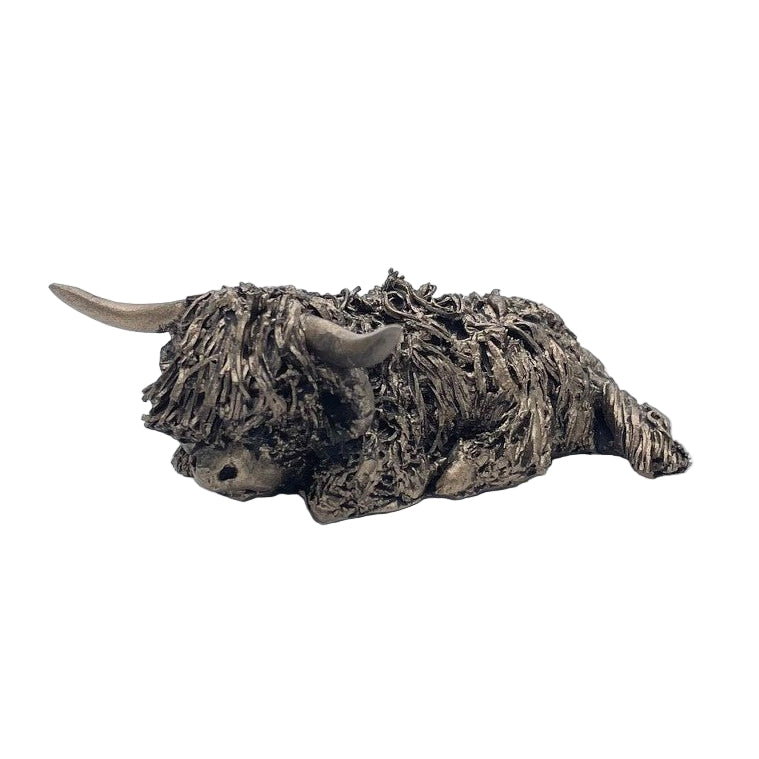 Frith - Morag Miniature Highland Cow Sitting Sculpture By Veronica Ballan - Present Days