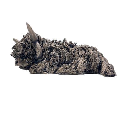 Frith - Morag Miniature Highland Cow Sitting Sculpture By Veronica Ballan - Present Days