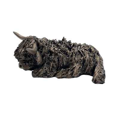 Frith - Morag Miniature Highland Cow Sitting Sculpture By Veronica Ballan - Present Days