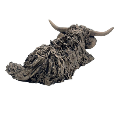 Frith - Morag Miniature Highland Cow Sitting Sculpture By Veronica Ballan - Present Days