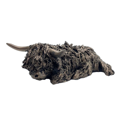 Frith - Morag Miniature Highland Cow Sitting Sculpture By Veronica Ballan - Present Days