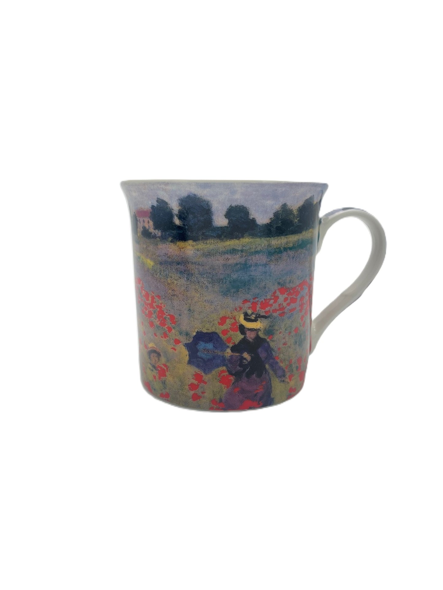 Monet Set of 4 China Mugs 2 Designs Poppies & Water Lily Pond