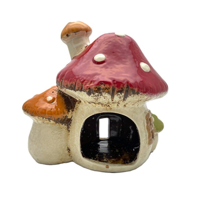Mushroom Red and White Triple House Tealight Holder