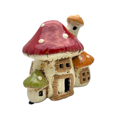 Mushroom Red and White Triple House Tealight Holder