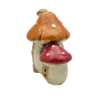 Mushroom Red and Orange Double House Tealight Holder
