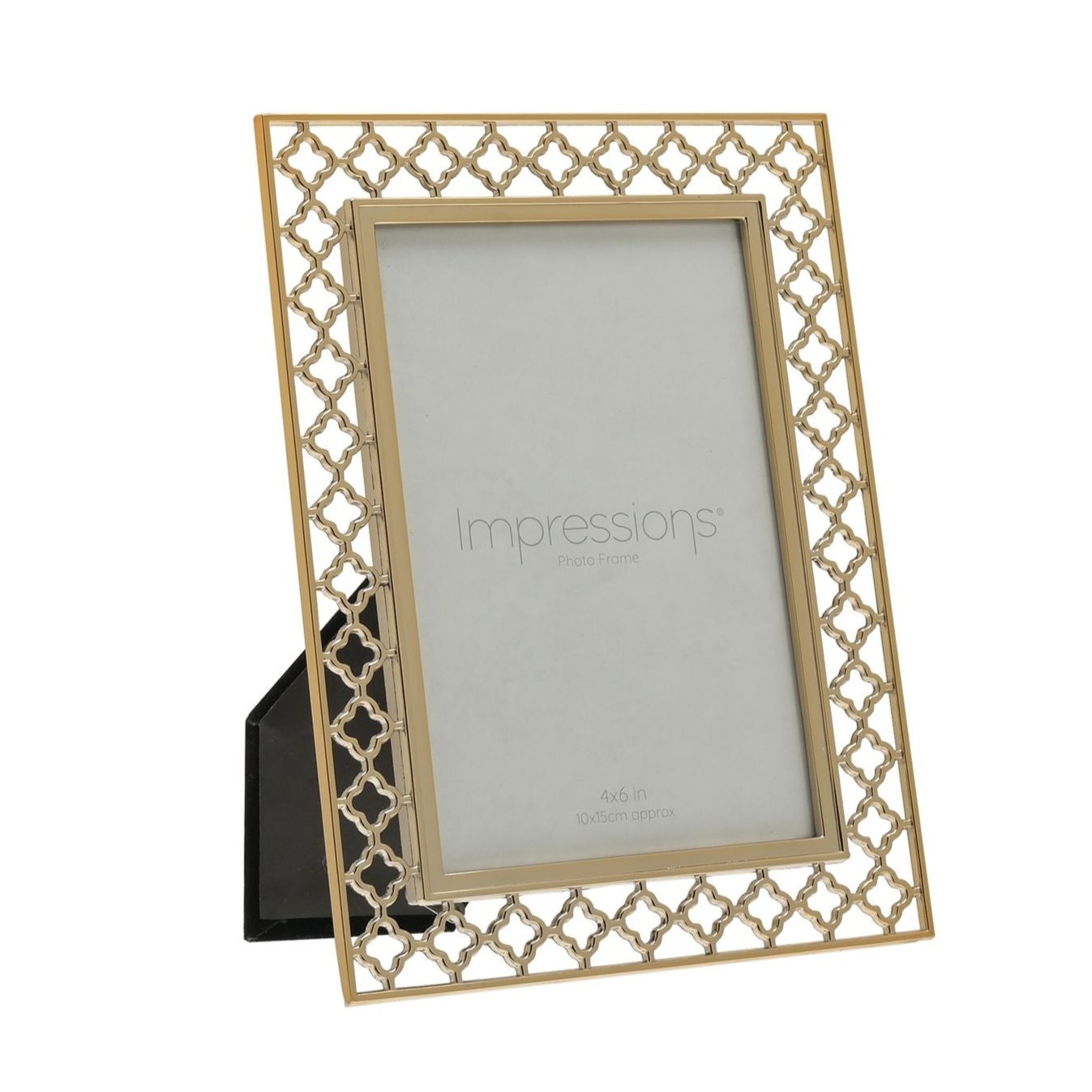 Gold Coloured Lattice Cut Metal Photo Frame 4'' x 6''