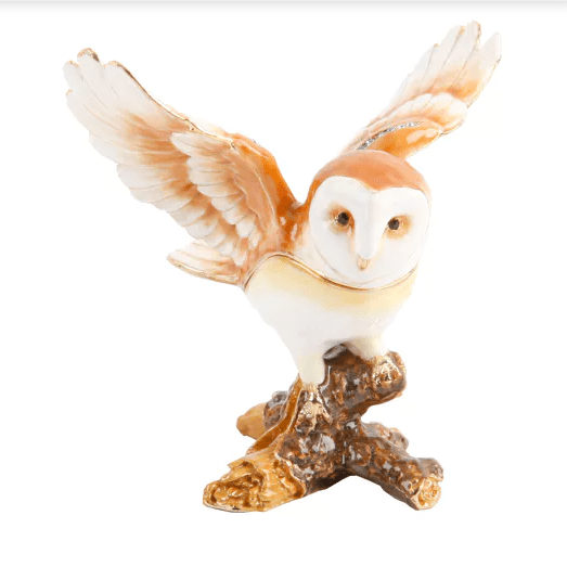 Owl with Wings Outstretched Trinket Box