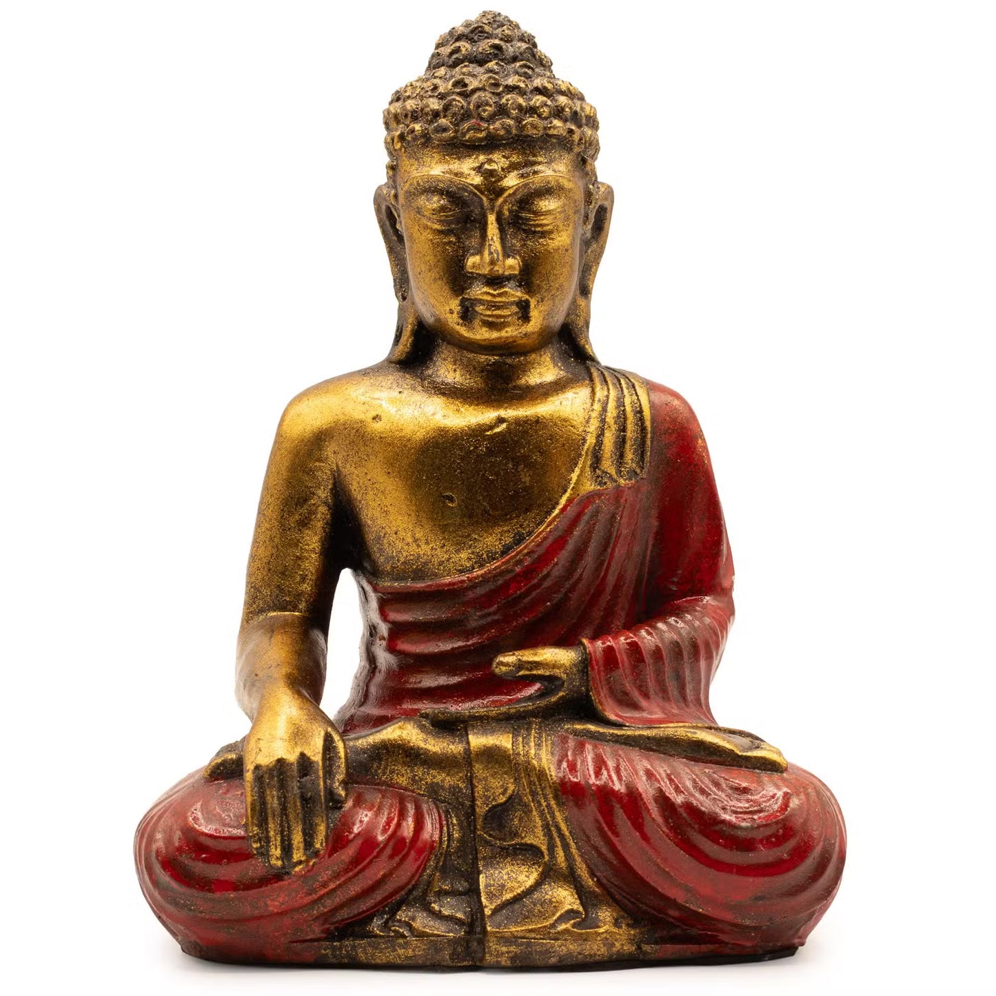 Red & Gold Buddha 22 cm High Hand Painted Figure