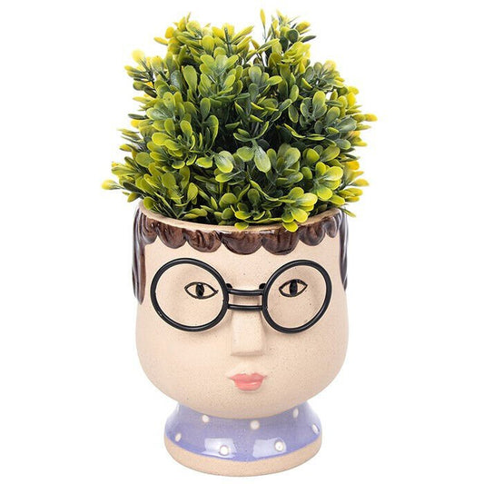 Face Planter Betty In Lilac 14.5cm Ceramic Plant Pot