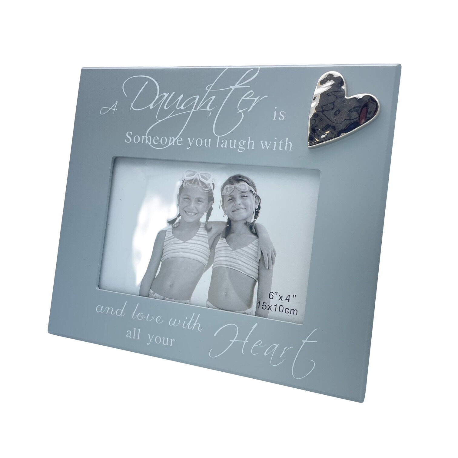 Daughter Photo Frame In Grey Wood Holds 4 x 6 Inch Photo