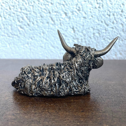 Frith - Dougal Miniature Highland Cow Sitting Sculpture By Veronica Ballan