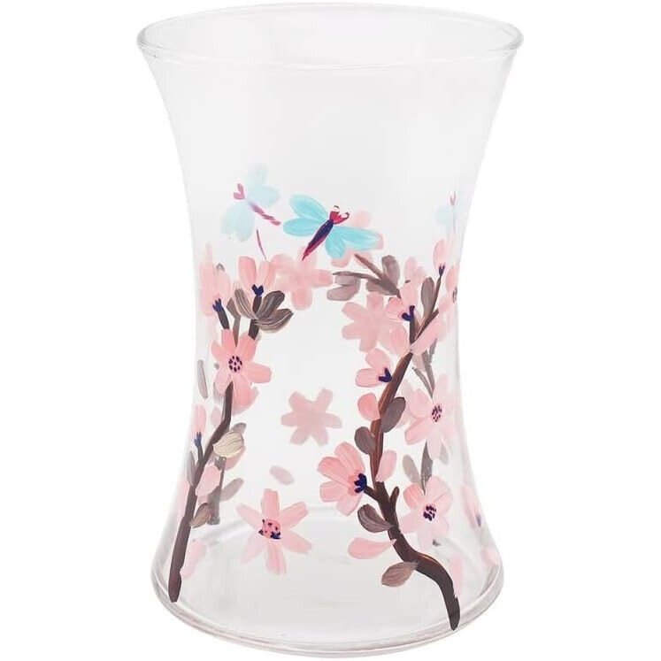 Glass Vase Blossom & Dragonfly Hand Painted Lynsey Johnstone Design