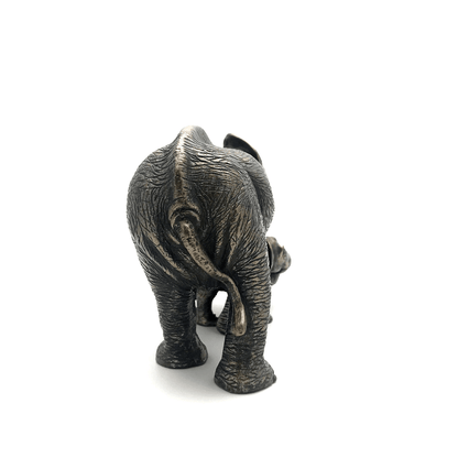 Mother And Calf Elephants In Cold Cast Bronze