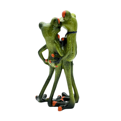 Comical Frogs Couple Lovers Small Resin Figurine