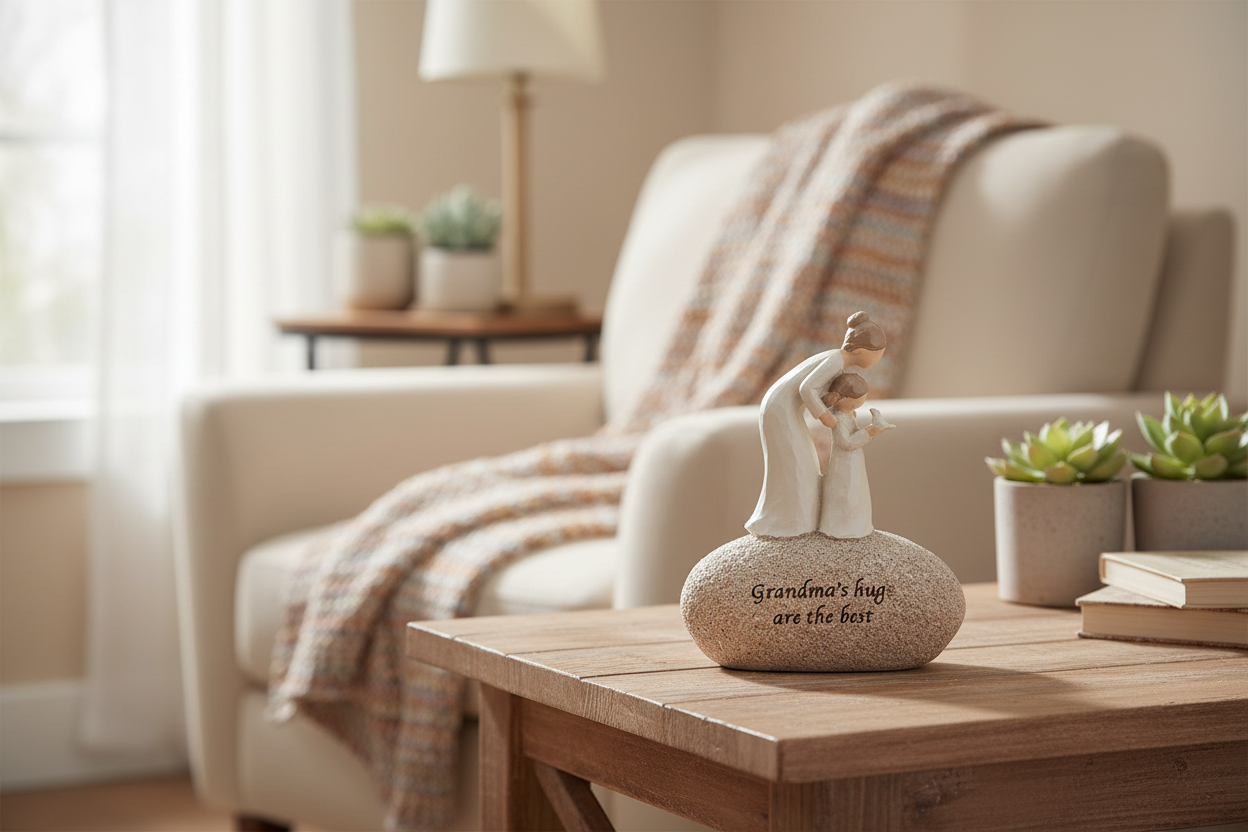 Grandma's Hugs Are The Best Sentimental Pebble Figure