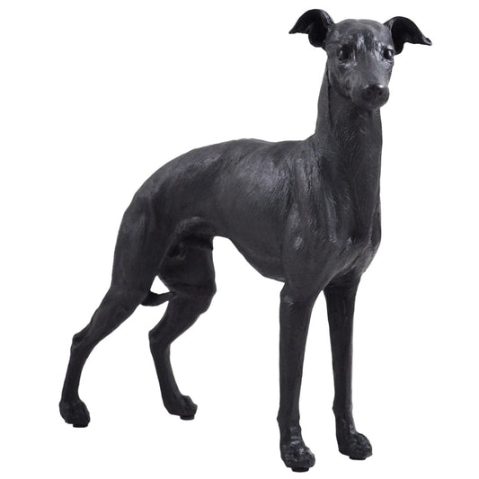 Greyhound Dog Painted Bronze Resin Sculpture Standing