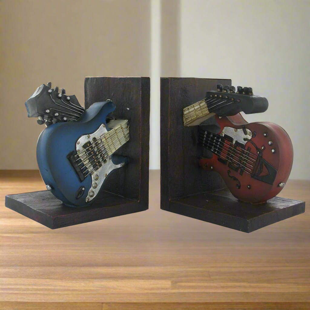 Guitar Shelf Tidy Bookends Vintage Retro Style