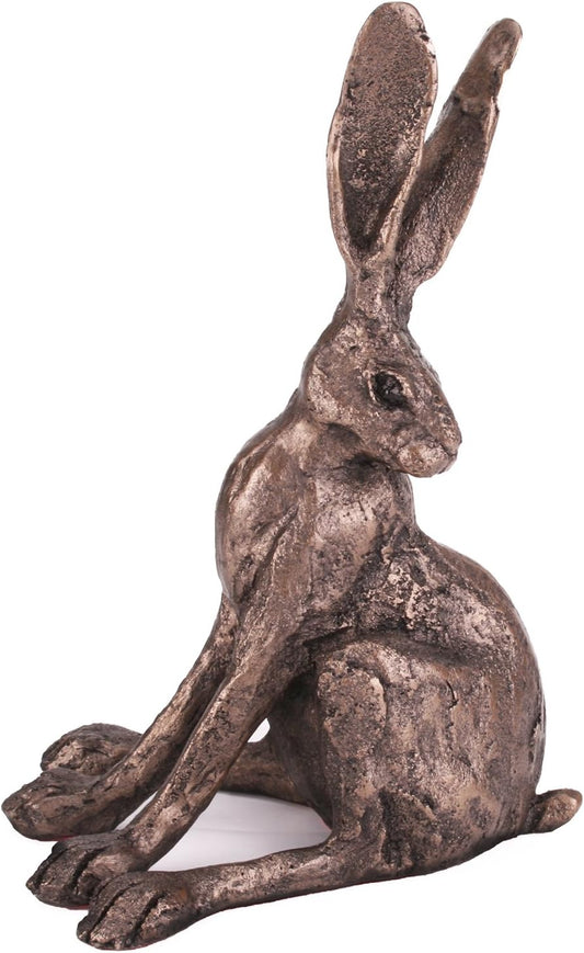 Hare Alert Sculpture Cold Cast Bronze By Paul Jenkins For Frith UK