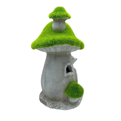 Hedgehog Toadstool House Figure With Grassy Roof