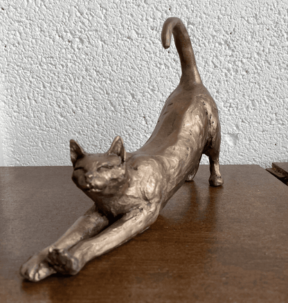 Frith - James Stretching Cat Sculpture By Paul Jenkins