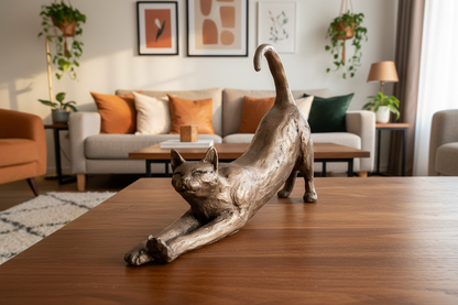 Frith - James Stretching Cat Sculpture By Paul Jenkins