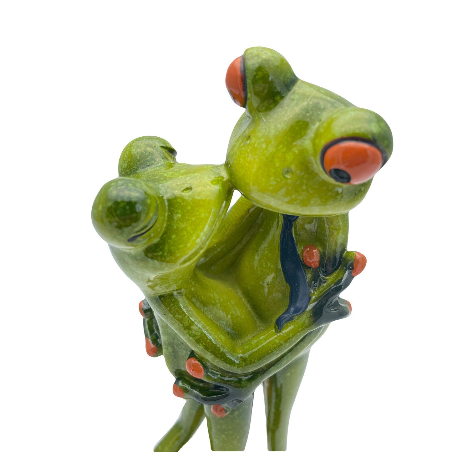 Comical Frogs Kissing Couple Small Resin Figurine