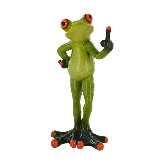 Comical Frog Middle Finger Resin Figurine