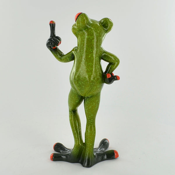 Comical Frog Middle Finger Resin Figurine