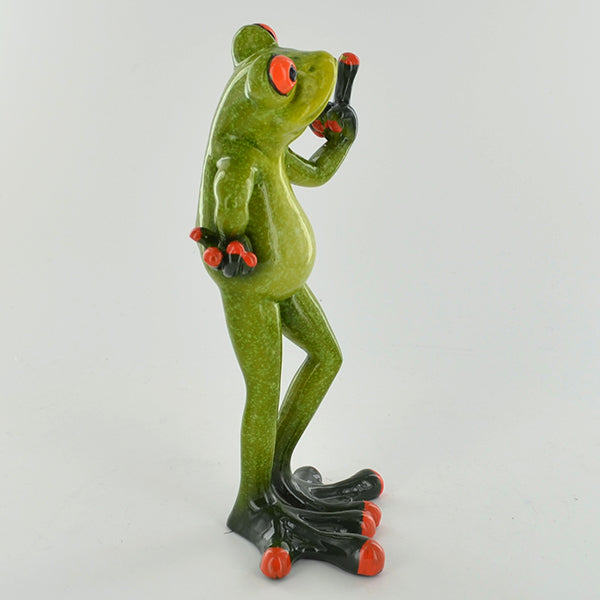 Comical Frog Middle Finger Resin Figurine