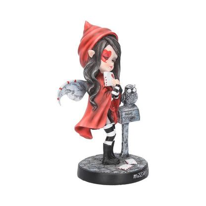 Missing You Fairy Red Hooded Figure Holding Love Letter
