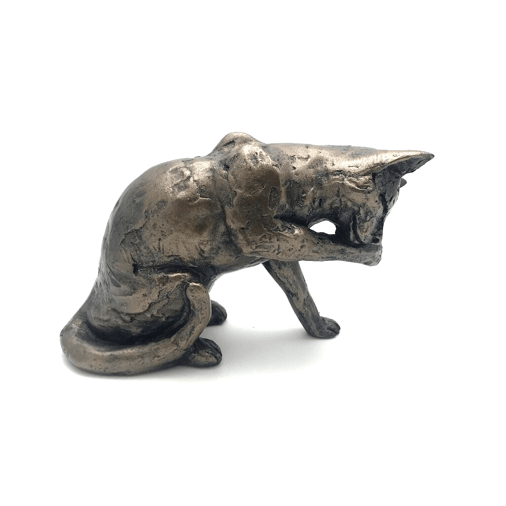 Frith - Muffin Cat Licking Its Paw Sculpture By Paul Jenkins