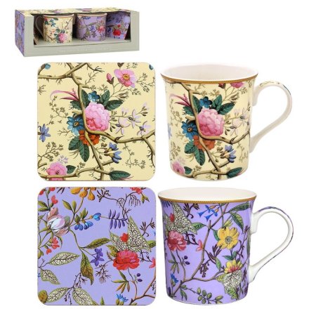William Kilburn Set Of 2 Mugs & Matching Coasters Boxed
