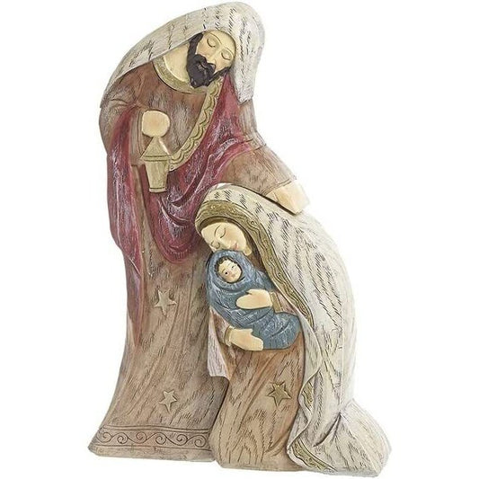 Nativity Scene Mary Holding Jesus Interlocking With Joseph Wood Effect Christmas