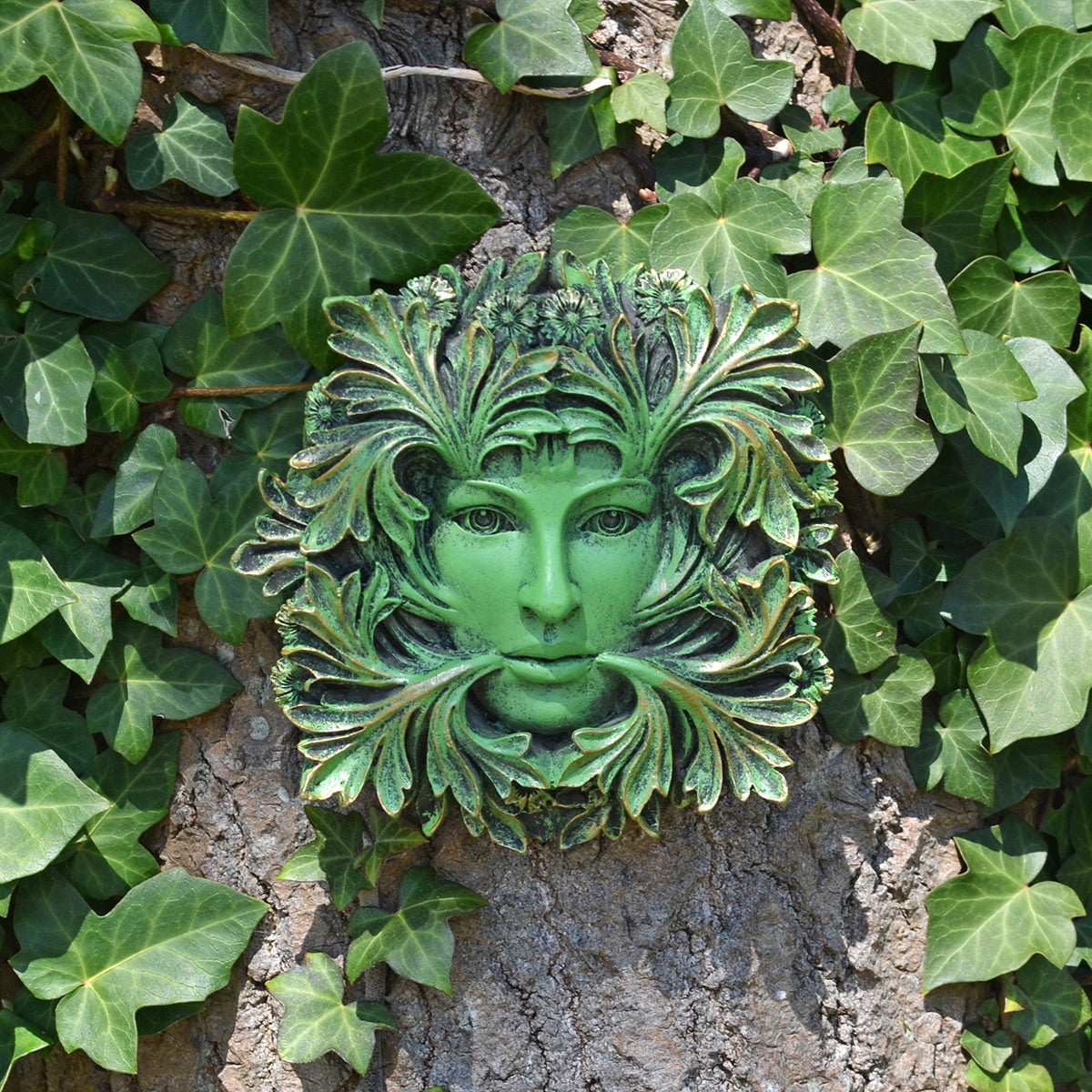 Green Man Lady of the Forest Wall Plaque Pagan Wiccan