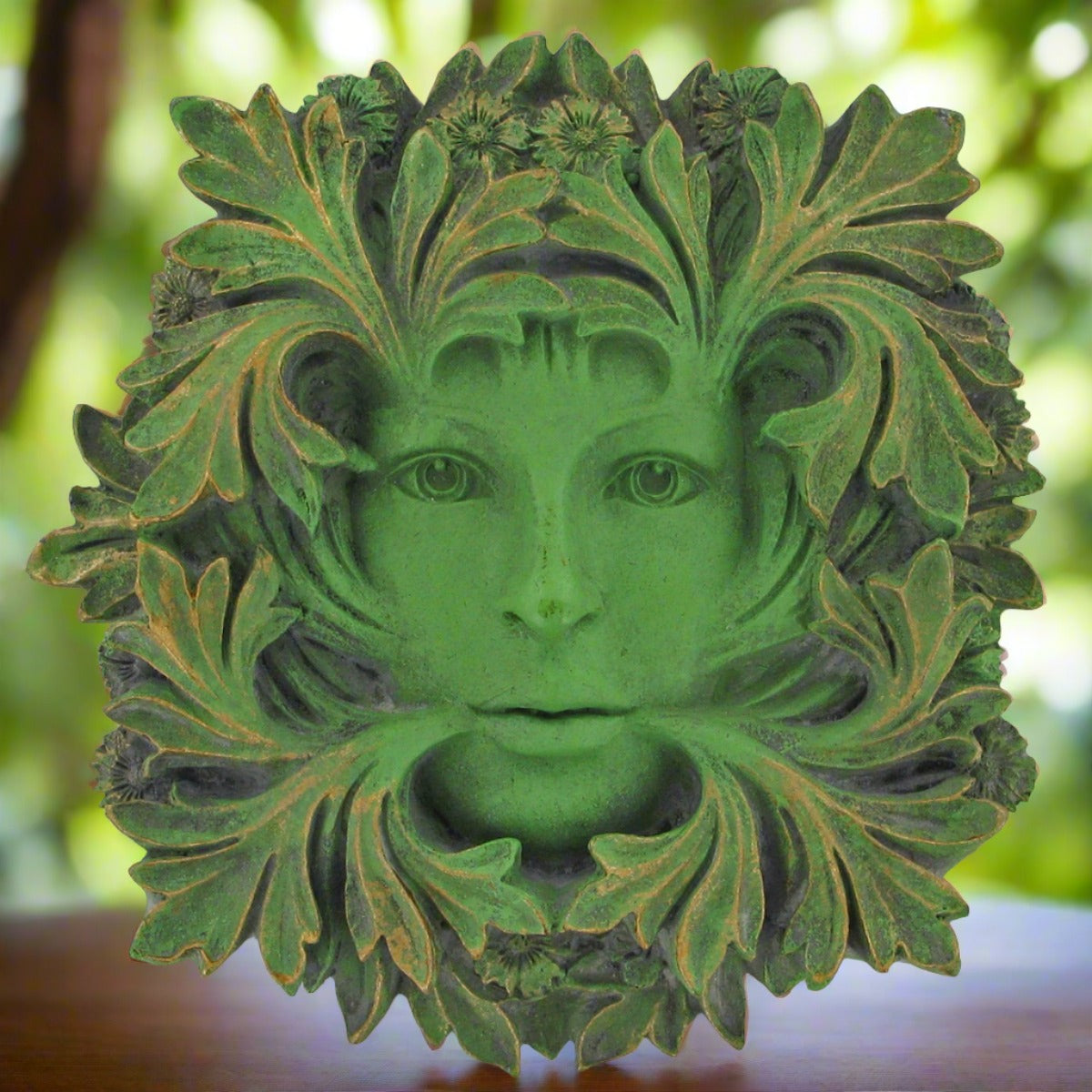 Green Man Lady of the Forest Wall Plaque Pagan Wiccan