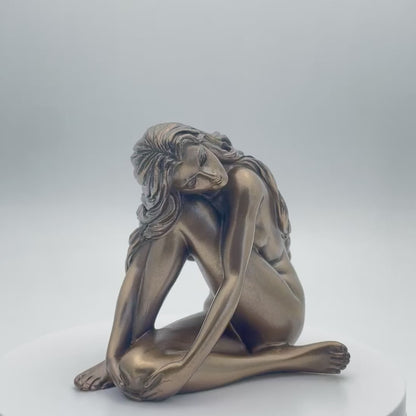 Figure Of Lady Sat Lauren Cold Cast Bronze