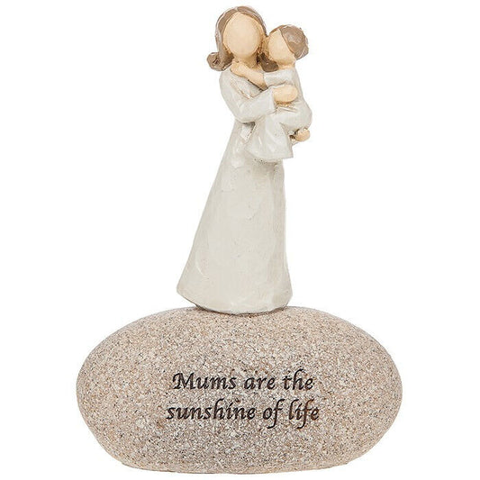 Mums Are The Sunshine Of Life Sentiment Pebble Figurine